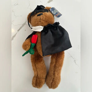 ❤️ Ganz Juan valentines brown teddy bear rose mask cape VTG plush stuffed animal